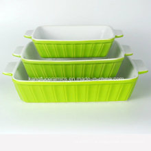 Bakeware vitrificado da cor da forma quadrada